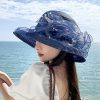 Hats | Women’s Wide Brim Organza With Flower Kentucky Derby Church Hats Gray – Girls