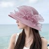 Hats | Women’s Wide Brim Organza With Flower Kentucky Derby Church Hats Gray – Girls