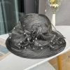 Hats | Women’s Wide Brim Organza With Flower Kentucky Derby Church Hats Gray – Girls