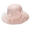 Hats | Women’s Wide Brim Organza With Flower Kentucky Derby Church Hats Gray – Girls