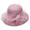 Hats | Women’s Wide Brim Organza With Flower Kentucky Derby Church Hats Gray – Girls