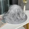 Hats | Women’s Wide Brim Organza With Flower Kentucky Derby Church Hats Gray – Girls