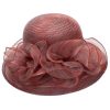 Hats | Women’s Wide Brim Organza With Flower Kentucky Derby Church Hats Gray – Girls