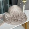 Hats | Women’s Wide Brim Organza With Flower Kentucky Derby Church Hats Gray – Girls