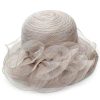 Hats | Women’s Wide Brim Organza With Flower Kentucky Derby Church Hats Gray – Girls