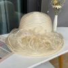 Hats | Women’s Wide Brim Organza With Flower Kentucky Derby Church Hats Gray – Girls