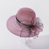 Hats | Women’s Wide Brim Organza With Flower Kentucky Derby Church Hats Khaki – Girls