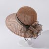 Hats | Women’s Wide Brim Organza With Flower Kentucky Derby Church Hats Khaki – Girls