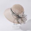 Hats | Women’s Wide Brim Organza With Flower Kentucky Derby Church Hats Khaki – Girls