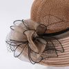 Hats | Women’s Wide Brim Organza With Flower Kentucky Derby Church Hats Khaki – Girls