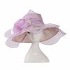 Hats | Women’s Wide Brim Organza With Flower Kentucky Derby Church Hats Light Blue – Girls