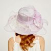 Hats | Women’s Wide Brim Organza With Flower Kentucky Derby Church Hats Light Blue – Girls