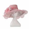 Hats | Women’s Wide Brim Organza With Flower Kentucky Derby Church Hats Light Blue – Girls