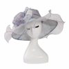 Hats | Women’s Wide Brim Organza With Flower Kentucky Derby Church Hats Light Blue – Girls