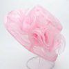 Hats | Women’s Wide Brim Organza With Flower Kentucky Derby Church Hats Pink – Girls