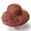 Hats | Women’s Wide Brim Organza With Flower Kentucky Derby Church Hats Purple – Girls