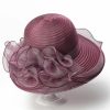 Hats | Women’s Wide Brim Organza With Flower Kentucky Derby Church Hats Purple – Girls