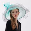 Hats | Women’s Wide Brim Organza With Flower Kentucky Derby Church Hats Rose – Girls