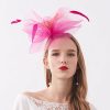 Hats | Women’s Wide Brim Organza With Flower Kentucky Derby Church Hats Rose – Girls