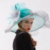 Hats | Women’s Wide Brim Organza With Flower Kentucky Derby Church Hats Rose – Girls