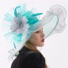 Hats | Women’s Wide Brim Organza With Flower Kentucky Derby Church Hats Rose – Girls