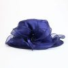 Hats | Women’s Wide Brim Organza With Flower Kentucky Derby Church Hats White – Girls