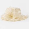 Hats | Women’s Wide Brim Organza With Flower Kentucky Derby Church Hats White – Girls