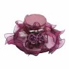 Hats | Women’s Wide Brim Organza With Flower Kentucky Derby Cloche Hats Purple – Girls