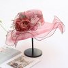 Hats | Women’s Wide Brim Organza With Flower Kentucky Derby Cloche Hats Purple – Girls