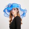 Hats | Women’s Wide Brim Organza With Flower Kentucky Derby Cloche Hats Purple – Girls