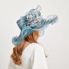 Hats | Women’s Wide Brim Organza With Flower Kentucky Derby Cloche Hats Purple – Girls