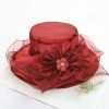 Hats | Women’s Wide Brim Organza With Flower/Pearl Kentucky Derby Church Hats Khaki – Girls