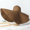 Hats | Women’s Wide Brim Packable Summer Raffia Beach Holiday Sun Protection Straw Hats Black – Girls