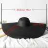 Hats | Women’s Wide Brim Packable Summer Raffia Beach Holiday Sun Protection Straw Hats Black – Girls