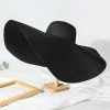 Hats | Women’s Wide Brim Packable Summer Raffia Beach Holiday Sun Protection Straw Hats Black – Girls