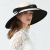 Hats | Women’s Wide Brim Polyester With Bowknot/Pearl Kentucky Derby Church Hats Black And White – Girls