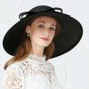 Hats | Women’s Wide Brim Polyester With Bowknot/Pearl Kentucky Derby Church Hats Black And White – Girls