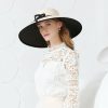 Hats | Women’s Wide Brim Polyester With Bowknot/Pearl Kentucky Derby Church Hats Black And White – Girls