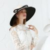 Hats | Women’s Wide Brim Polyester With Bowknot/Pearl Kentucky Derby Church Hats Black And White – Girls