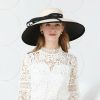 Hats | Women’s Wide Brim Polyester With Bowknot/Pearl Kentucky Derby Church Hats Black And White – Girls