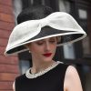 Hats | Women’s Wide Brim Sinamay With Bowknot Kentucky Derby Church Hats Black And White – Girls