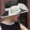 Hats | Women’s Wide Brim Sinamay With Bowknot Kentucky Derby Church Hats Black And White – Girls