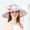 Hats | Women’s Wide Brim Sinamay With Bowknot/Ribbons Kentucky Derby Church Hats Pink – Girls