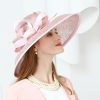 Hats | Women’s Wide Brim Sinamay With Bowknot/Ribbons Kentucky Derby Church Hats Pink – Girls