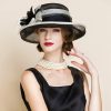 Hats | Women’s Wide Brim Sinamay With Faux Feather Kentucky Derby Church Hats Black And White – Girls