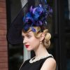 Hats | Women’s Wide Brim Sinamay With Faux Feather Kentucky Derby Saucer Hats/Fascinators With Headband Dark Navy – Girls