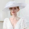 Hats | Women’s Wide Brim Sinamay With Flower Kentucky Derby Church Hats White – Girls