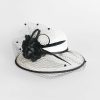 Hats | Women’s Wide Brim Sinamay With Flower/Veil/Faux Feather Kentucky Derby Church Hats Black And White – Girls