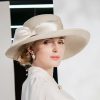 Hats | Women’s Wide Brim Summer Polyester With Bowknot/Ribbons Kentucky Derby Church Hats/Panama Hats Champagne – Girls