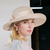 Hats | Women’s Wide Brim Summer Polyester With Bowknot/Ribbons Kentucky Derby Church Hats/Panama Hats Champagne – Girls